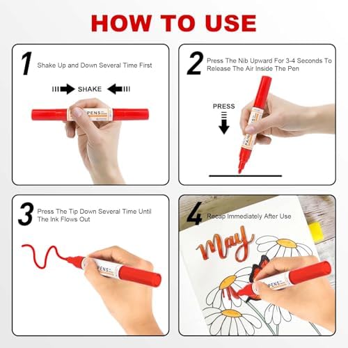 Betem 9 Count Oil Based Paint Pens, Dual Tip Permanent Fabric Paint Marker