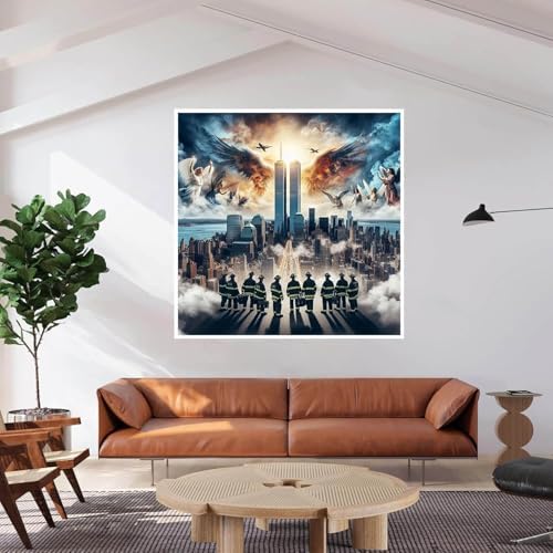 Dugsmgd Firefighter Diamond Art Kits for Adults, Diamond Painting 14X14 in