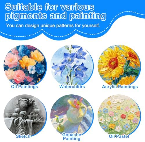 ESRICH 20Pack 4x4IN Round Mini Canvas Magnets, Small Magnetic Paint Canvas