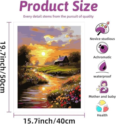 DYAIANGMU Scenery Paint by Numbers Kit for Adults Beginners 19.6X15.7inch