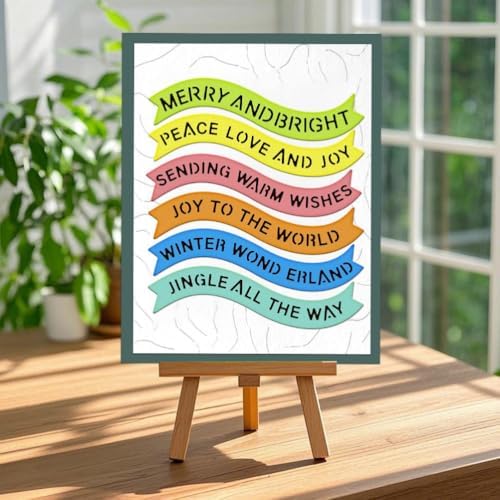 Scrapbooking Die-Cuts, Layer Frame Net Set Metal Cutting Dies for Card Making, Paper Craft Template, Background Embossing Stencils, DIY Album Décor (Merry Words-14.3x21.5cm)