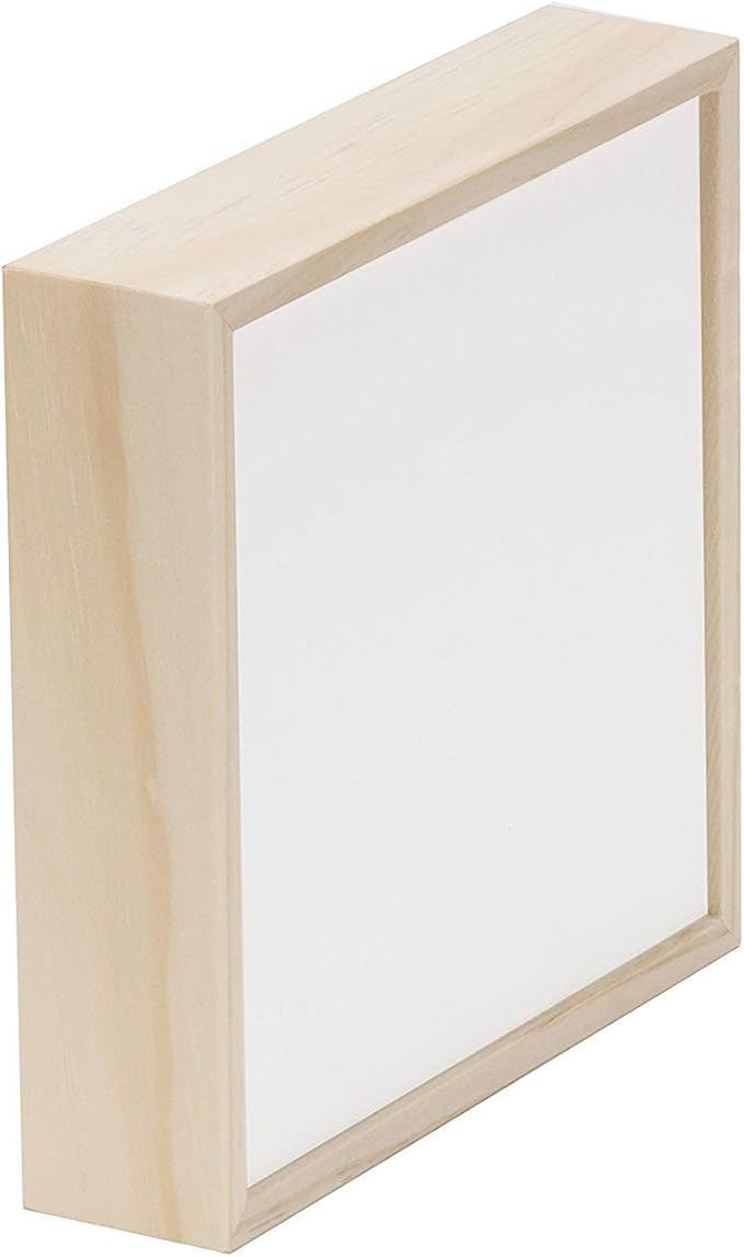Da Vinci Pro Liquid Art Multi-Media Panel 10x10, 1-1/2" Deep Gesso Board with Natural Wood Frame, Raised Lip Wood Canvas Panel Ideal for Artists Using High Flow Acrylics and Alcohol-Based Dyes