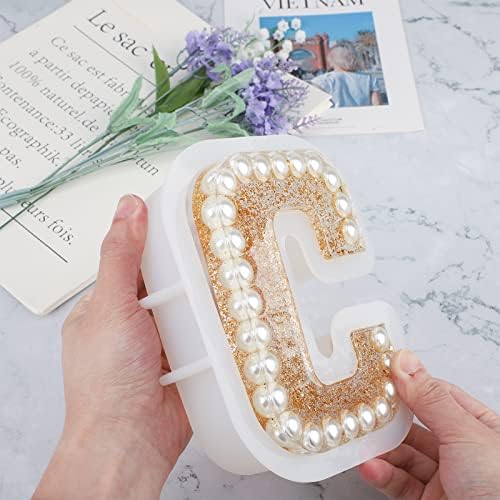 Gartful 7 Inch Large Letter Molds for Resin, 3D C Capital Alphabet Epoxy Resin Mold, A to Z Thick Resin Letter Molds for Making Letters, Word Sign Art, DIY Crafts, Making Cake, Party Home Decor
