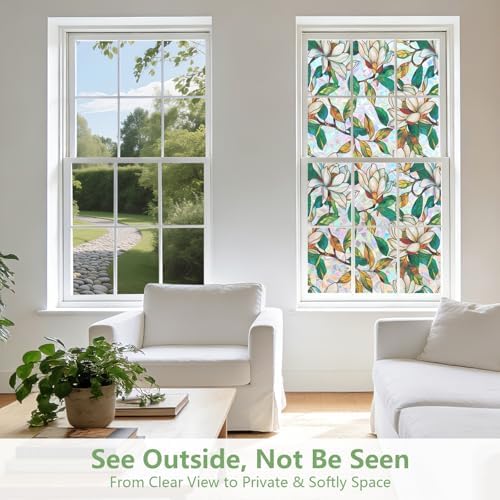 Kromapolis Window Privacy Film, Stained Glass Sticker, 23.6" x 157.4"
