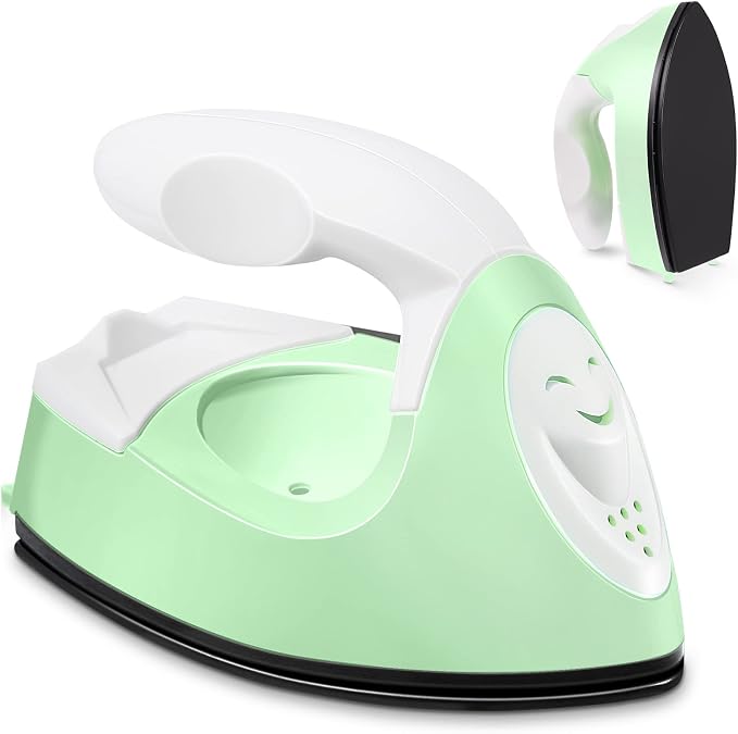 Honoson Mini Craft Iron with Charging Base Tiny,Light Green