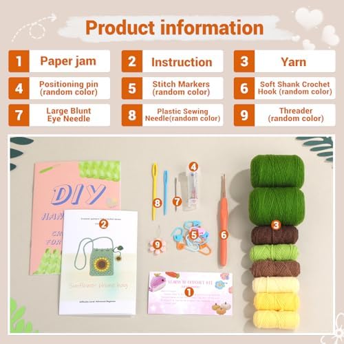 Pnytty Crochet Kits, Crochet Starters Kit with Crocheting Tools Supplies
