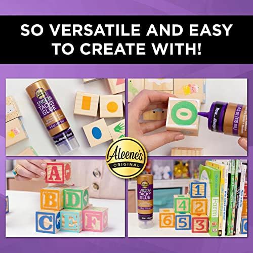Aleene's Turbo Tacky Glue for Crafts in Always Ready Bottle, Strong Bond Adhesive, Nontoxic, Dries Clear, 4 fl oz