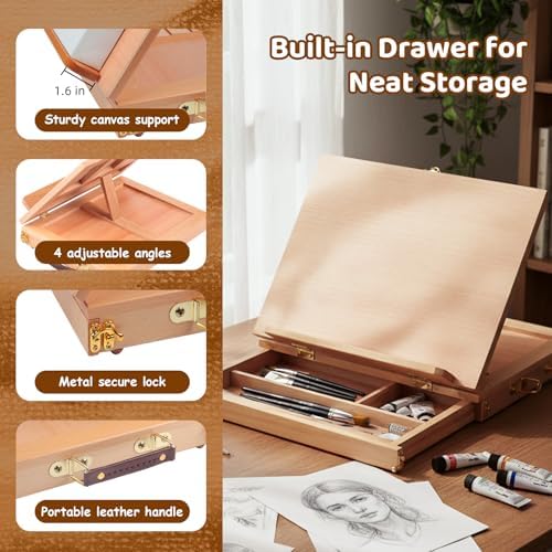 Falling in Art 29 Pcs Acrylic Painting Kit with Tabletop Easel