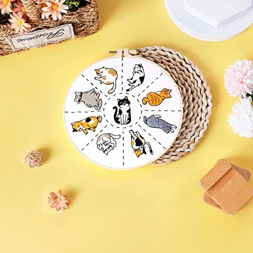 Louise Maelys Cat Embroidery Kit for Beginners Animal Pattern DIY Craft