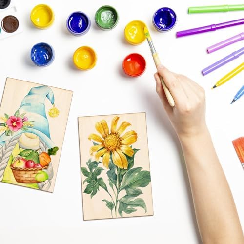 Blisstime 15PCS 4x6 Inch Wood Squares Unfinished Square Wood Pieces for Crafts,Painting, Writing, DIY Supplies, Engraving and Carving, Home Decorations (4x6 Inch 15Pcs)