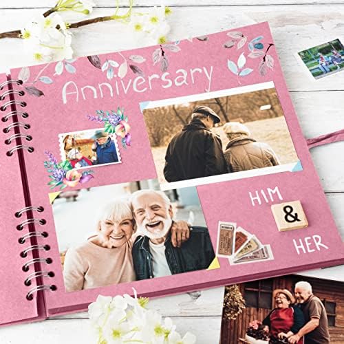 Bstorify 10 x 10 Inches Scrapbook Album 70 Pages Pink | Hardcover with Thick 200 GSM Kraft Paper, Ideal for Your Scrapbooking Albums, Art & Craft Projects (Pink, 10 x 10 Inch)