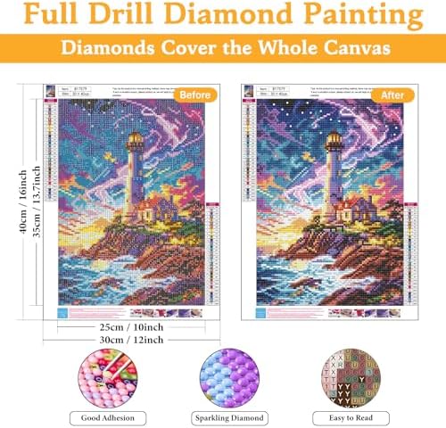 Diamond Art Kits for Adults & Beginners, Lighthouse Diamond Painting Kit
