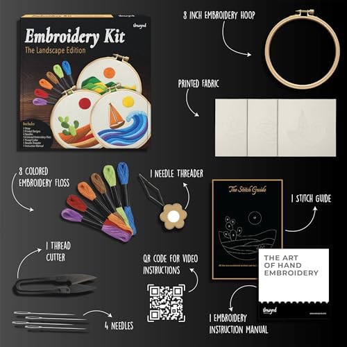 Unwynd Embroidery Kit Landscape for Adults and Beginners,Cross Stitch Craft