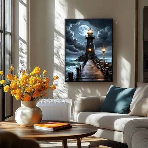 PHANTASYART Lighthouse Diamond Art Kits for Adults 12x16 Inch
