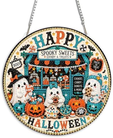 Halloween Diamond Art Hanging Kit for Adult, Diamond Art Painting 8x8inch