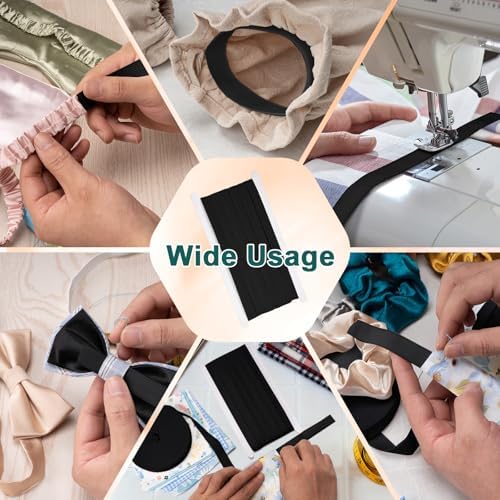 Airisoer Elastic Bands for Sewing 3/8 Inch x 12 Yards, Black