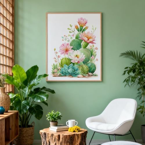 Amaieuin Paint by Numbers Kit for Adults,Cactus Canvas Paint by Numbers for Adults,DIY Paint by Number Adult for Home Decor Gifts 16x20in