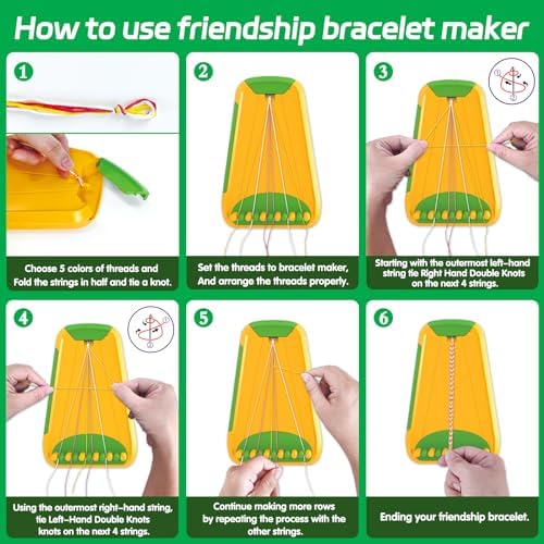 Maynacs Friendship Bracelet Making Kit for Girls 8-12, 28 Pre-Cut Threads