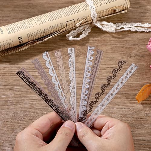 80 Pcs Junk Journal Supplies,Junk Journal Stickers,Card Making Supplies Vintage Lace Stickers Lace Embellishments Sticker Cutout Laces Sticker Scrapbook Supplie for Planners Crafts Photo Frame