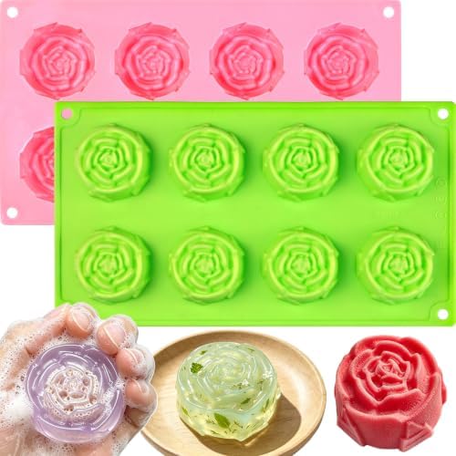 Rose Soap Molds, Set of 2 Small Rose Flower Soap Molds Making
