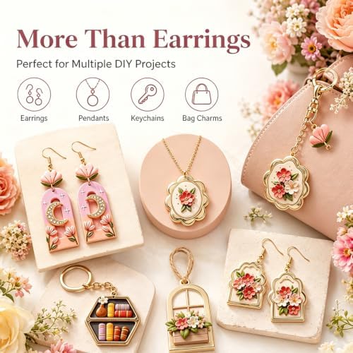11Pcs Floral Moon Bookshelf Clay Mold Set for Earring Making