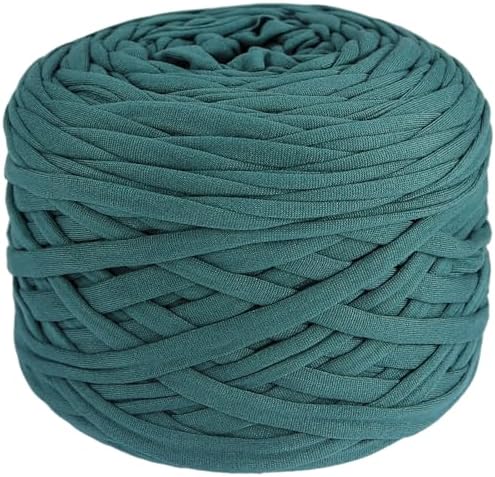 400g T-Shirt Yarn, 130 Yards Elastic Fabric Crochet DIY Dark Green