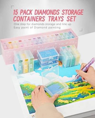 forever young 15PCS Diamond Painting Storage Containers Trays
