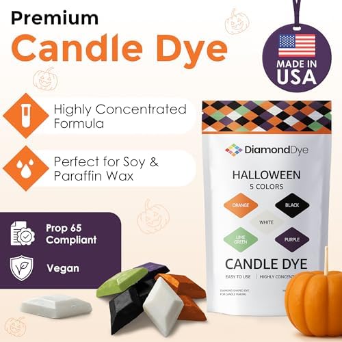 Halloween Candle Dye Chips, Soy & Paraffin Candle Making, 5 Colors