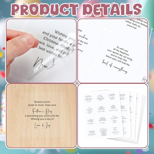 Watersay 240 Pcs Holiday Card Making Stickers, Sentiments for Card Making