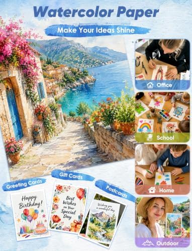 82 Sheets Watercolor Paper Bulk 4"x6", 110lb/230g Artist Trading Cards