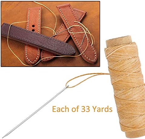 JANYUN 792 Yards 24 Colors Leather Sewing Waxed Flat Cord Thread for Leather Craft DIY Supplies,Each of 33 Yards