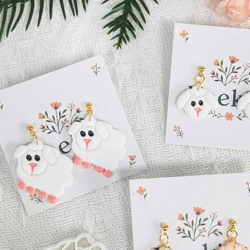Xaekicr 4PCS Dog & Sheep Clay Cutters – Cute Polymer Clay Earring Cutters Set for Jewelry Making, Animal Clay Tools for DIY Projects, Polymer Clay Molds