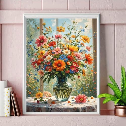 Diamond Art Kits for Adults, Flowers Diamond Art Painting Kits for Adults