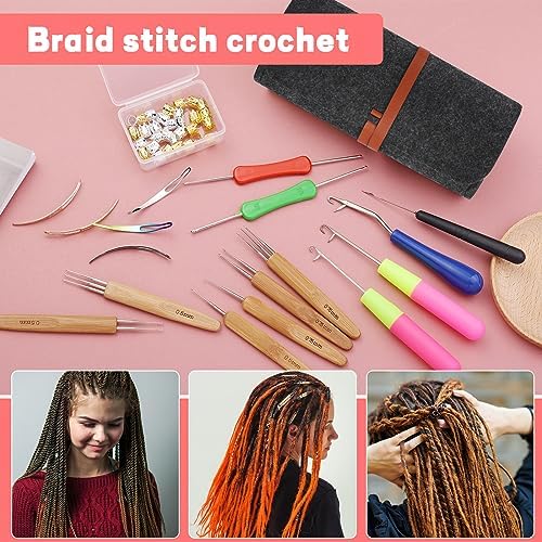 QMNNMA Dreadlock Crochet Hook, 48 Pcs Loc Crochet Needle for Hair