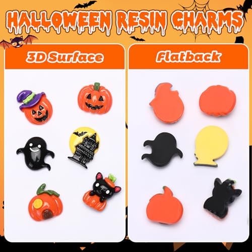 60Pcs Halloween Flatback Resin Charms for Slime Crafts Phone Cases