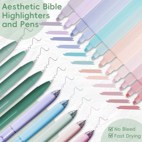 XKDOUS 50 Bible Study Supplies Journaling Kit with Journal and Case, Green
