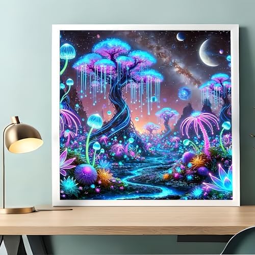 Acelii 5D Diamond Art Kits for Adults Beginners,Fantasy Forest DIY Full Round Drill Diamond Painting Kits, Paint by Diamonds Dots Gem Art Easy,Home Wall Decor 14X14 Inch