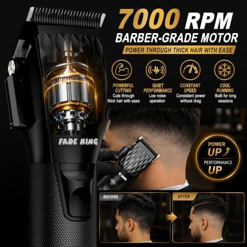 FADEKING® Hair Clippers for Men, Cordless Barber Clipper & Trimmer Set