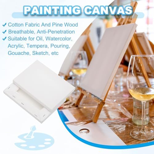 PATIKIL Painting Canvas, 15 Pack 5x7 Blank Cotton Canvas Drawing Board Acrylic Oil Paint Set Art Supplies for Watercolor Oil Acrylic Gouache Tempera