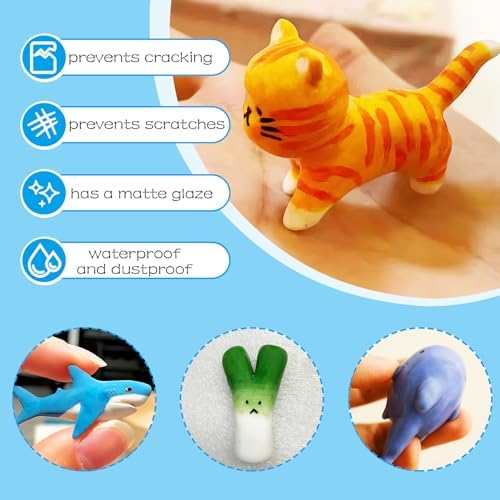 50ml Air Dry Clay Glaze, Protect Clay Surfaces, Delivers Matte Glaze Effect | Matte Glaze, Air Dry Clay Varnish, Waterproof, Dustproof,Prevents Clay Scratches & Wear