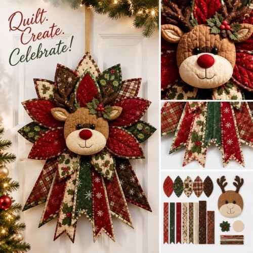 WGOHNUAHA Festive Quilted Christmas Door Hanging DIY Sewing Kit