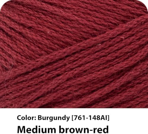 Lion Brand Yarn, 24/7 Cotton Mercerized Lightweight Yarn for Knitting, Crochet, and Crafts, Burgundy, 3 Pack, 185 Yards of Natural Fiber for Breathable Tops, Durable Bags, and Easy-Care Dish Cloths