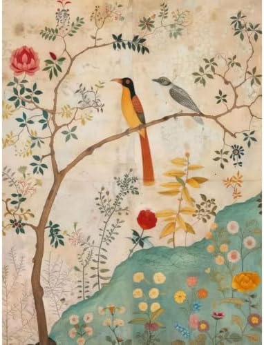 Diamond Art Kits for Adults,Vintage Plant Bird Diamond Painting Kit 12X16In