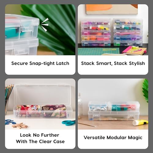 IRIS USA Clear Cases |Made in USA| Plastic Box Organizers (10-Pack)- Large