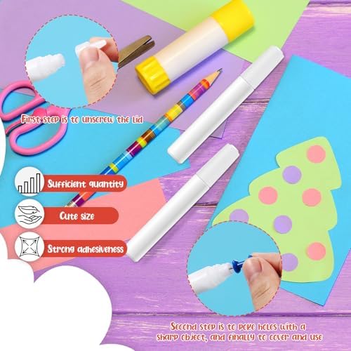 MotiMind 60 White Tacky Glue Pens Quick Dry, Mini Glue Bottles Bulk,White