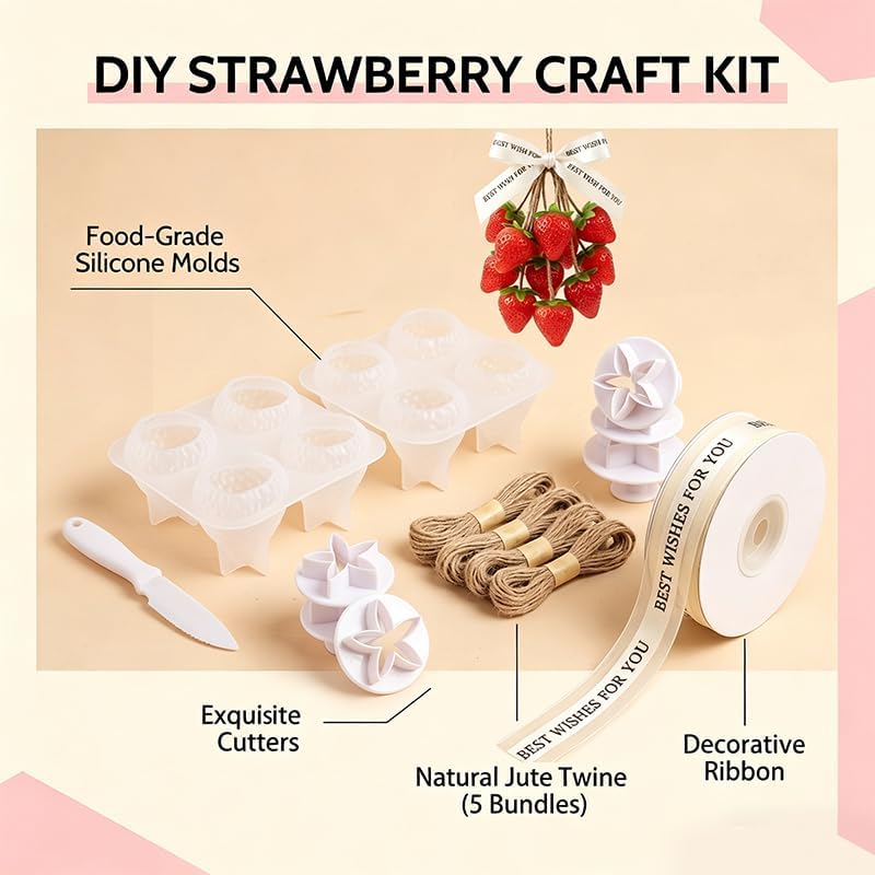 DIY Soap Making Kit, Silicone Strawberry Grape Soap Molds for Handmade