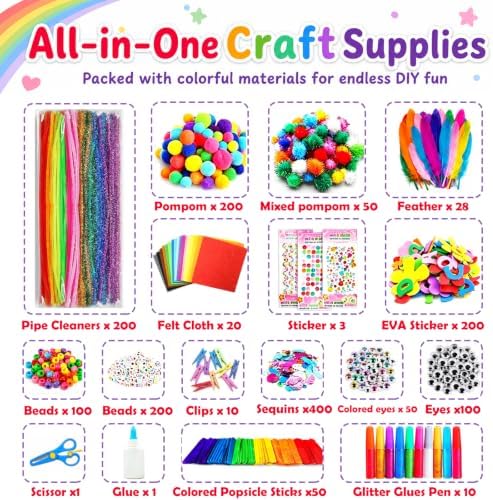FUNZBO Arts and Crafts Supplies for Kids -Back to School Supplies Kit