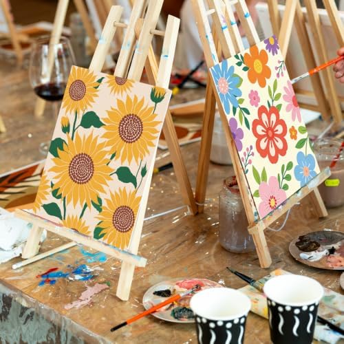 Louise Maelys 12 Pack Pre Drawn Canvas to Paint with Floral Pattern
