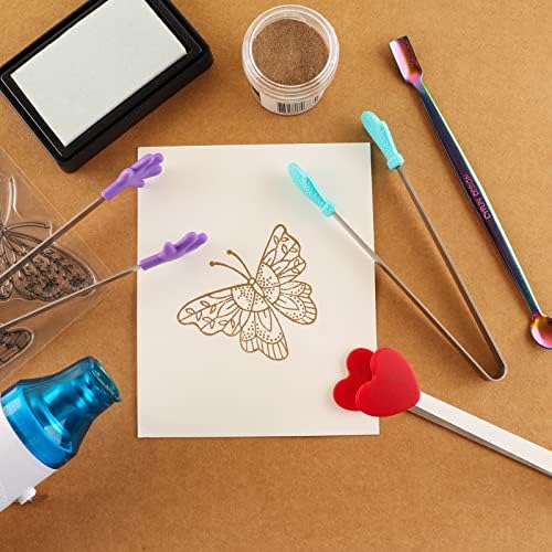 9PCS/Set Heat Resistant Craft Tongs for Card Making Silicone Non-Slip Handle It Tool To Hold Card or Craft Heat Embossing Projects Arts Crafts Scrapbooking Tools Handmade Crafts Scrapbooking Supplies