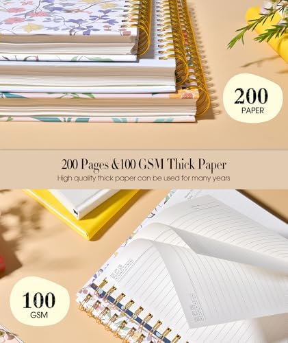 Cute Spiral Notebook Journal for Women, 200 Pages Lined Notebooks 8.5” x 11”, A4 Large Hardcover Spiral Journals with 100 GSM Thick Paper, College Ruled Notebook for Writing Work School, Navy Dots